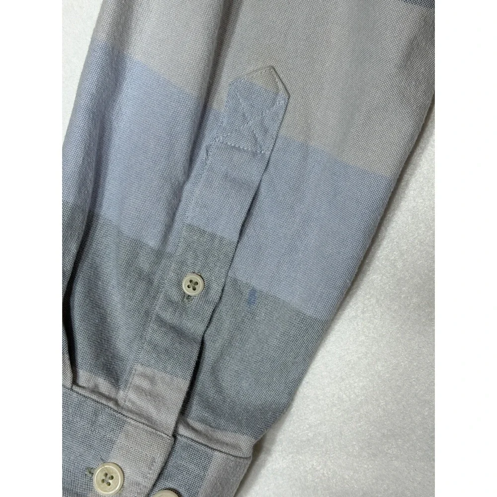 Barbour Sailor Shirt Men's Long Sleeve Button Down Plaid Blue Grey Size‎ M